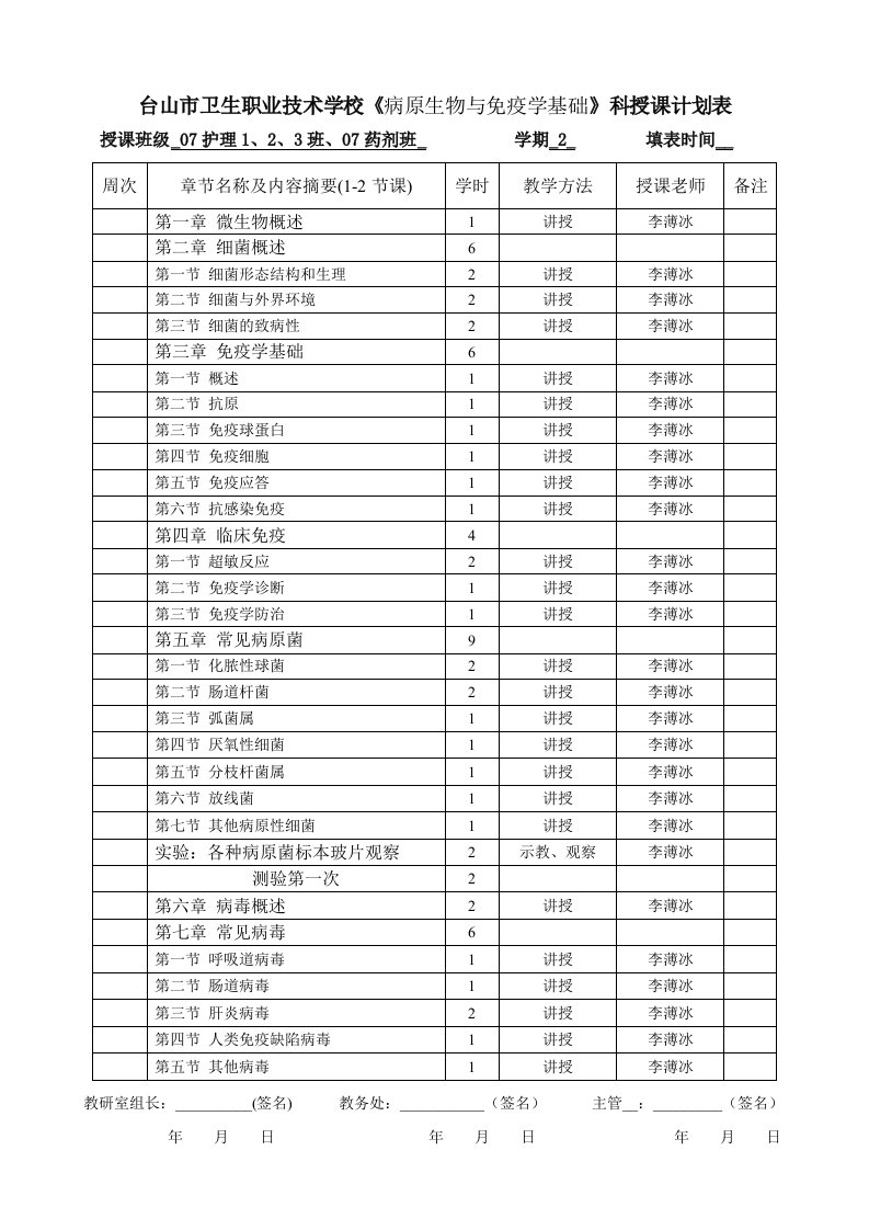 病原生物与免疫学基础46计划