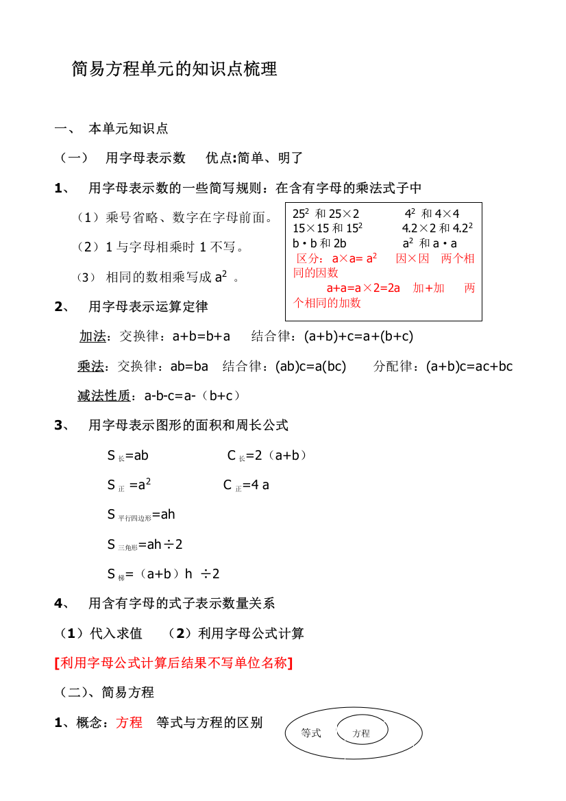 解方程知识点