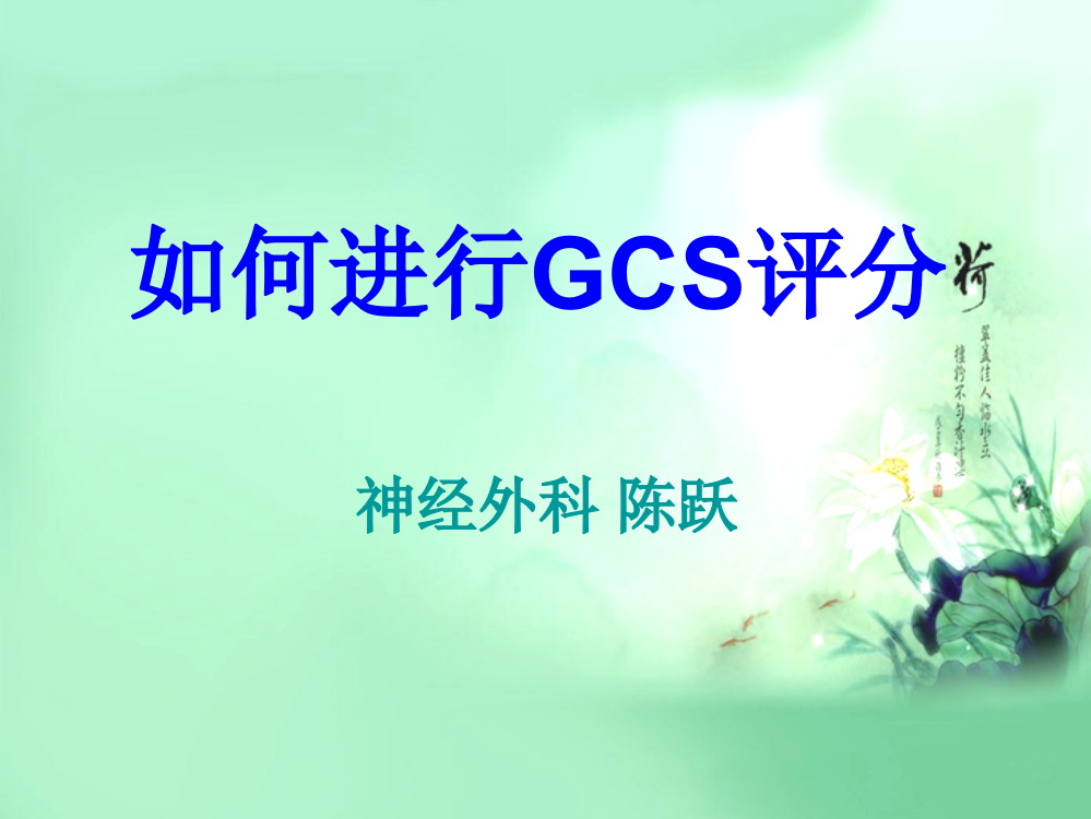 如何进行GCS评分PPT课件