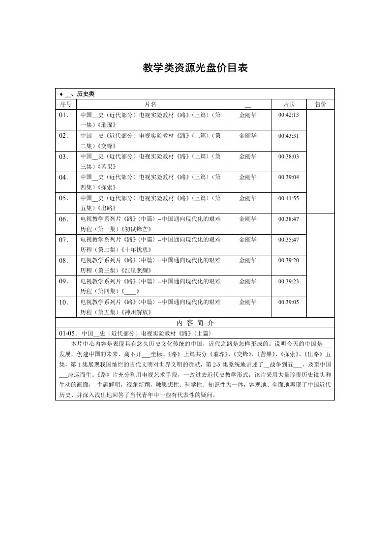 中国革命史(近代部分)电视实验教材路上篇(第一