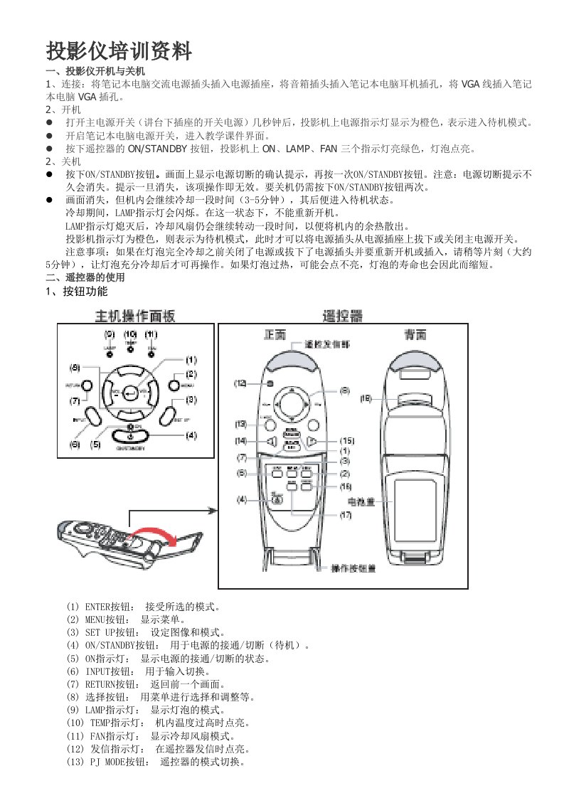 投影仪培训资料