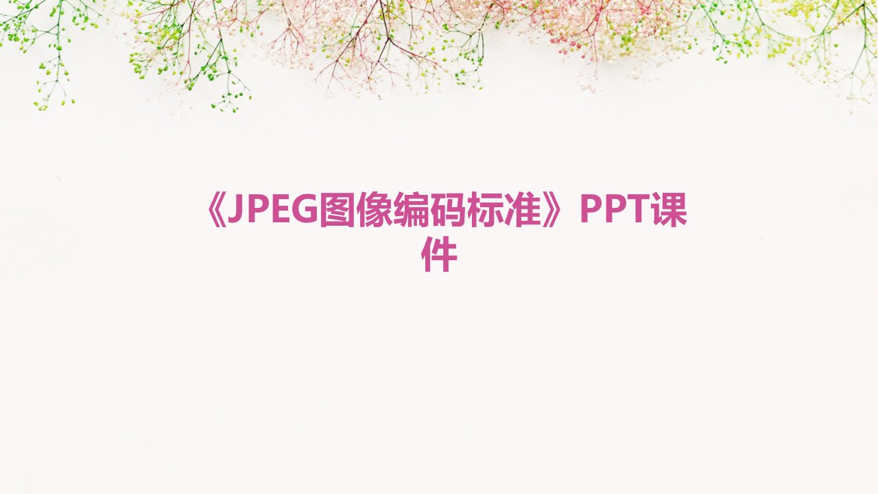 《JPEG图像编码标准》课件