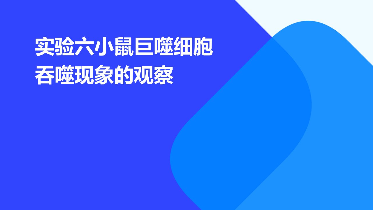 实验六小鼠巨噬细胞吞噬现象的观察