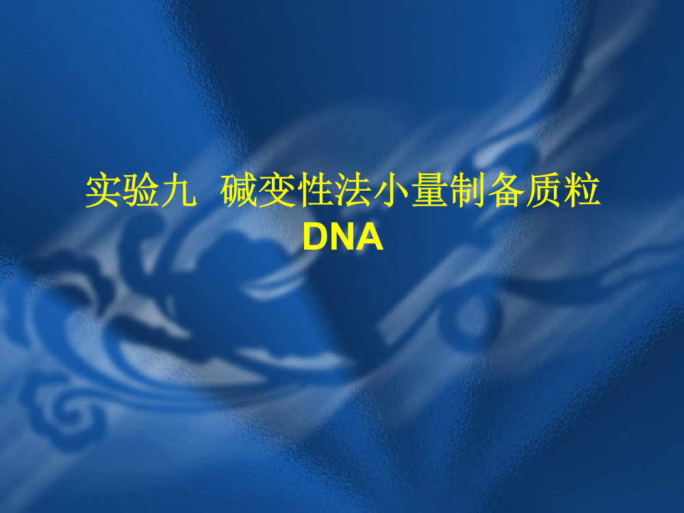 实验九--碱变性法小量制备质粒DNA