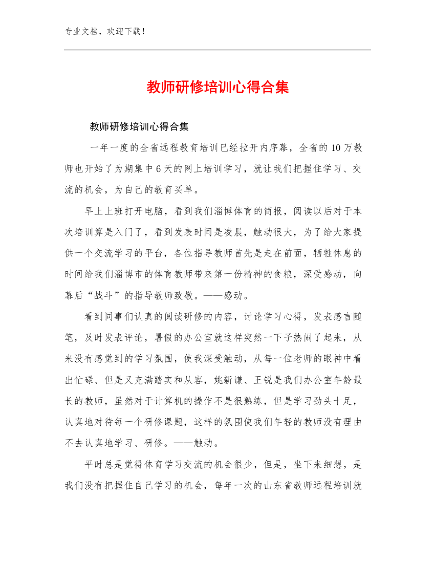 2024教师研修培训心得合集范文24篇合辑