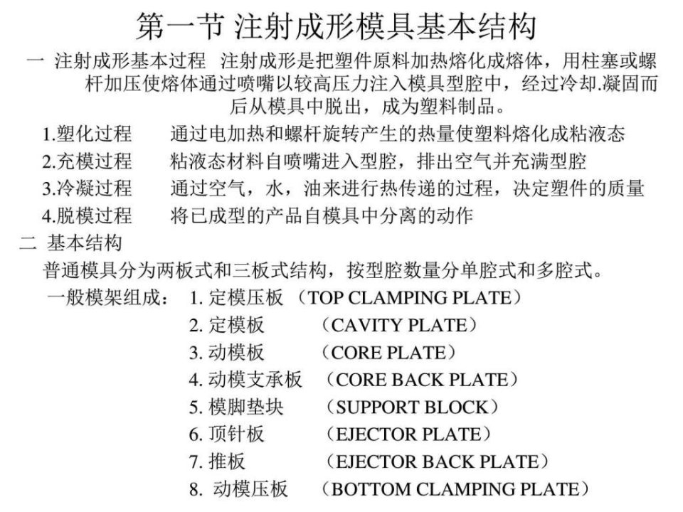 手机塑胶模具设计基础