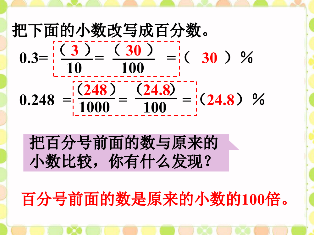 把下面的小数改写成百分数_百分数的认识