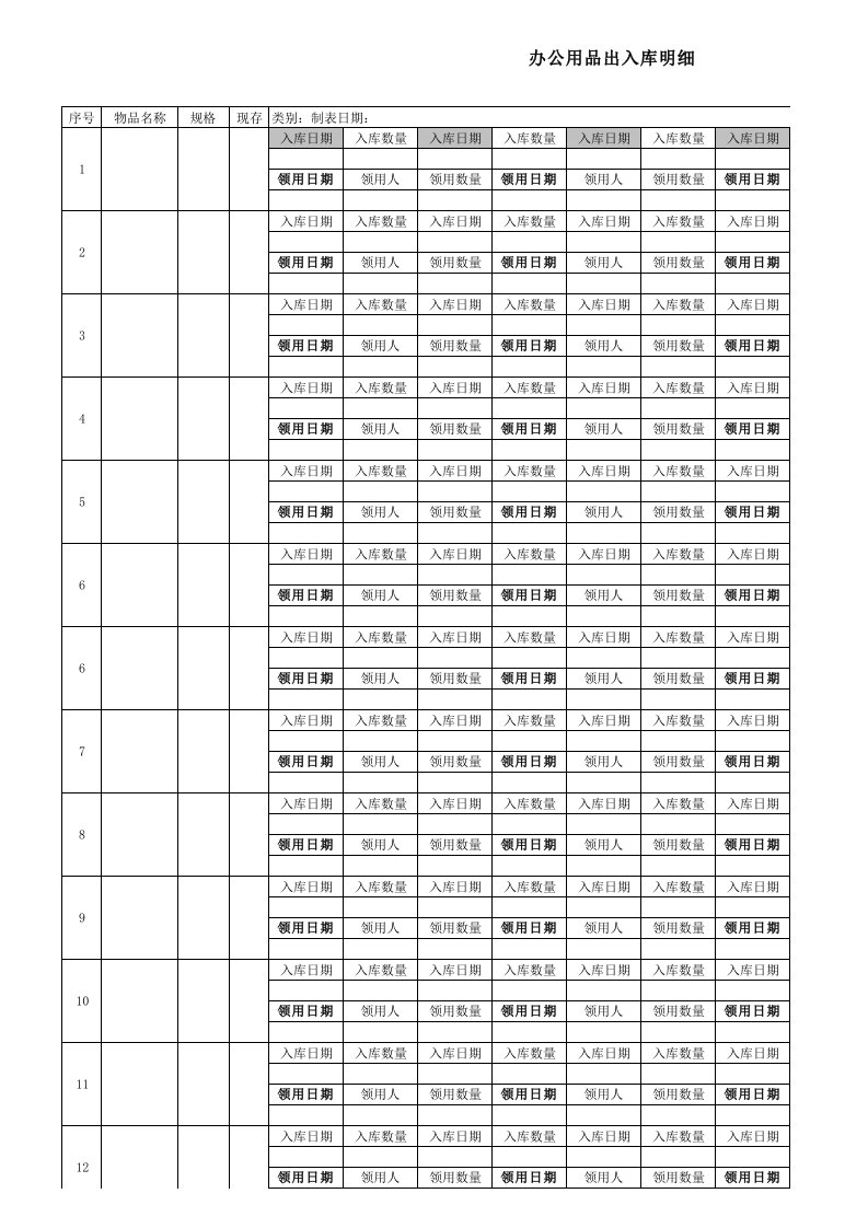 办公用品出入库