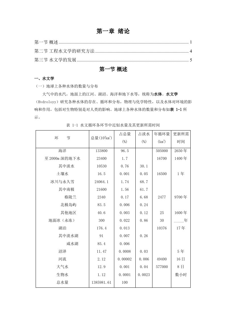 工程水文学绪论