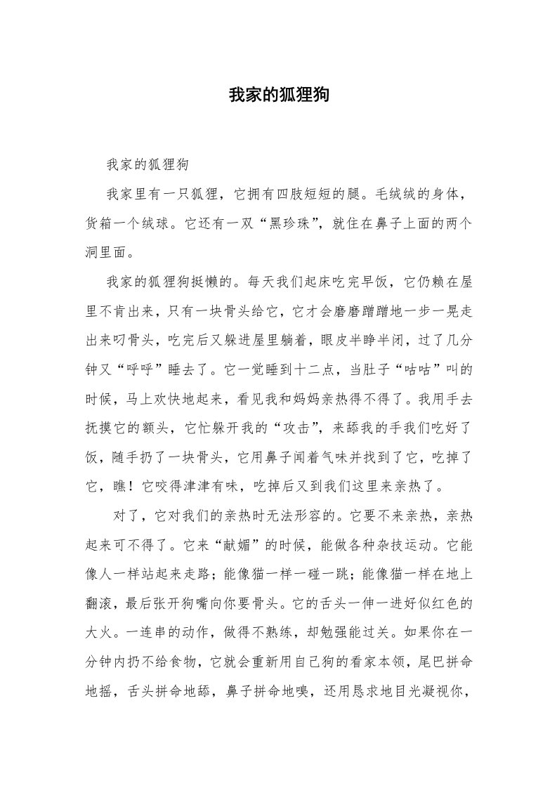 我家的狐狸狗