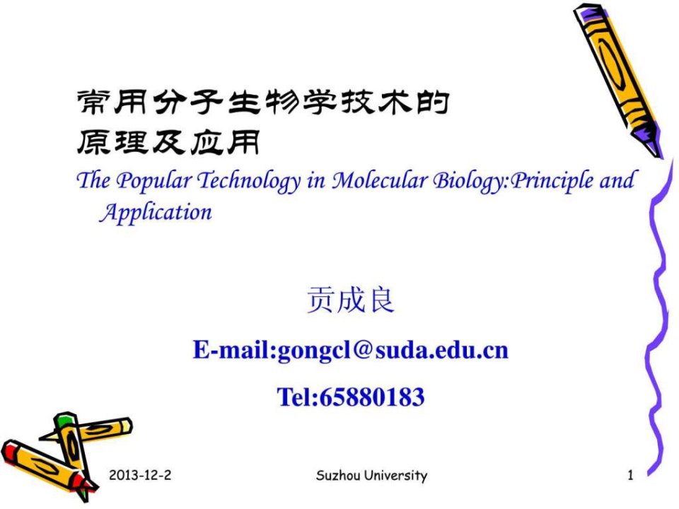 常用的分子生物学技术原理及应用