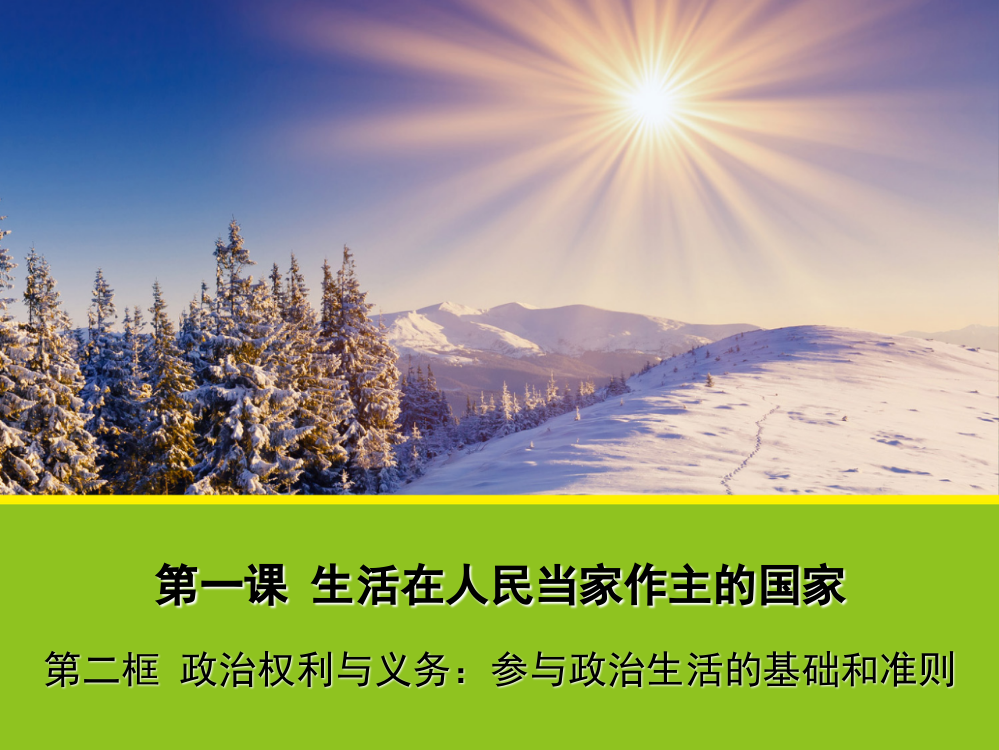 【政治】12《政治权利与义务：参与政治生活的基础和准则》课件（人教版必修2）