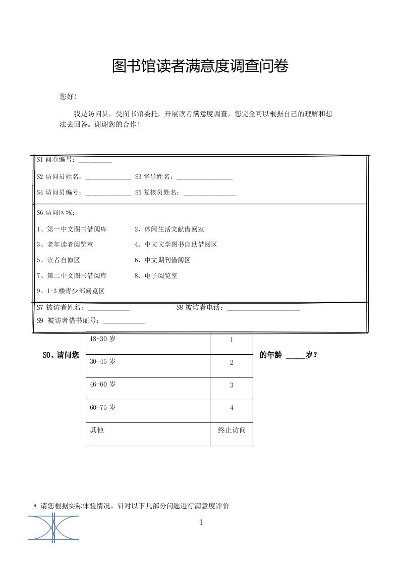 图书馆读者满意度调查问卷