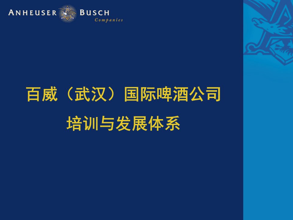 百威国际啤酒公司人力资源《培训与发展体系》