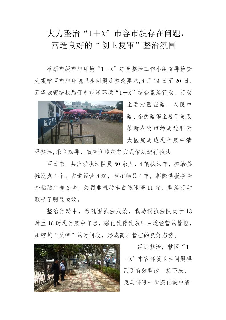 大力整治“1+x”市容市貌存在问题,