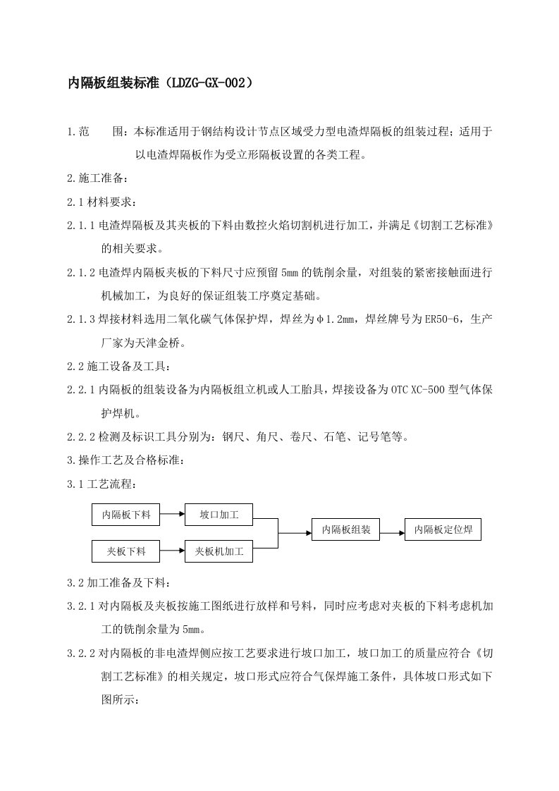 002内隔板组装标准BZ-002