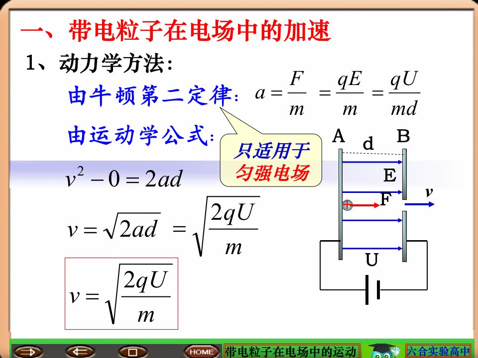 带电粒子在电场中的运动13课件