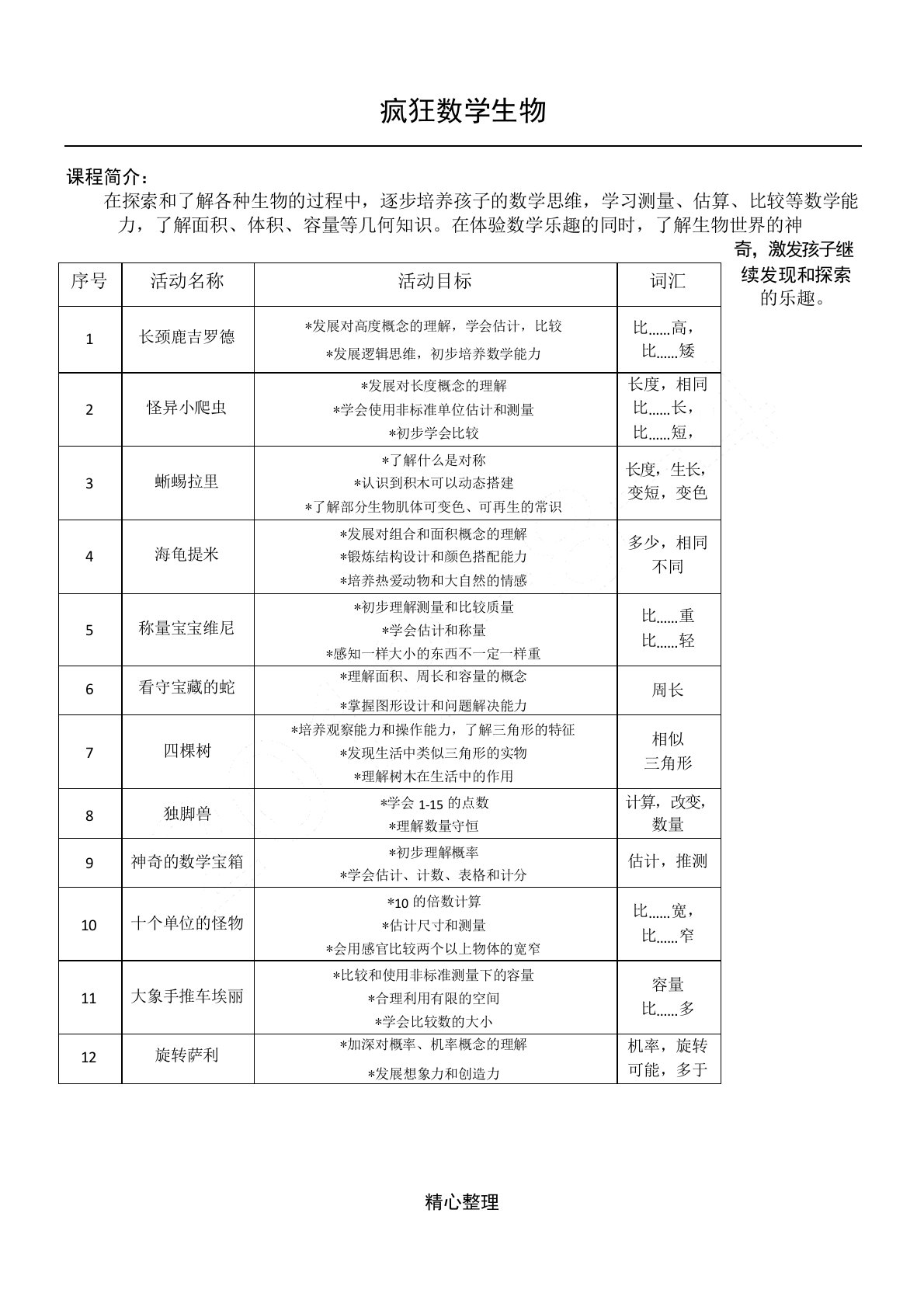 乐高课程体系(目录)