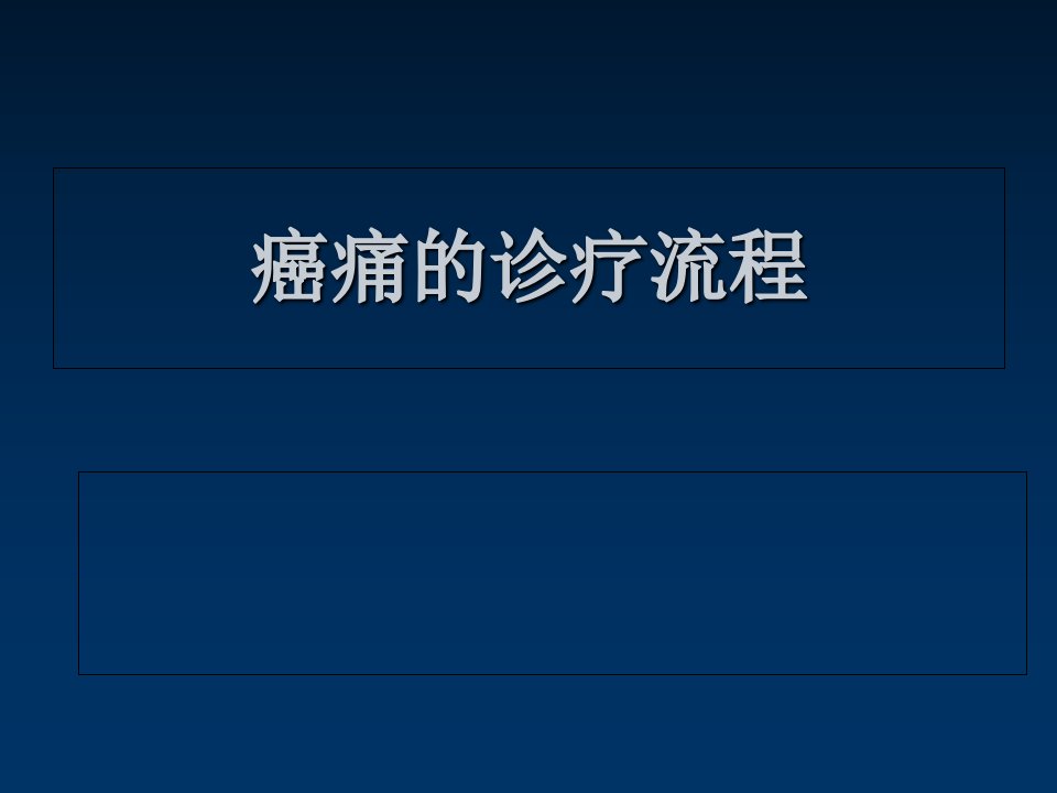 癌痛的诊疗流程幻灯片