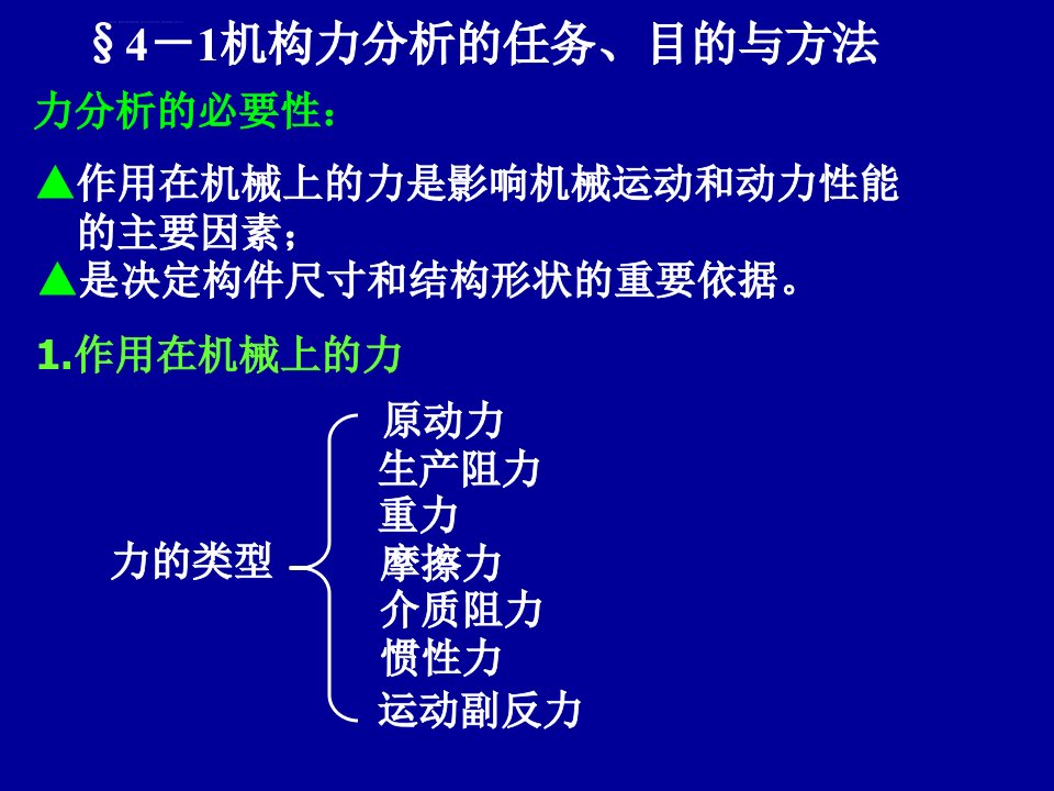 西北工大版机械原理课件第4章平面机构的力分析ppt