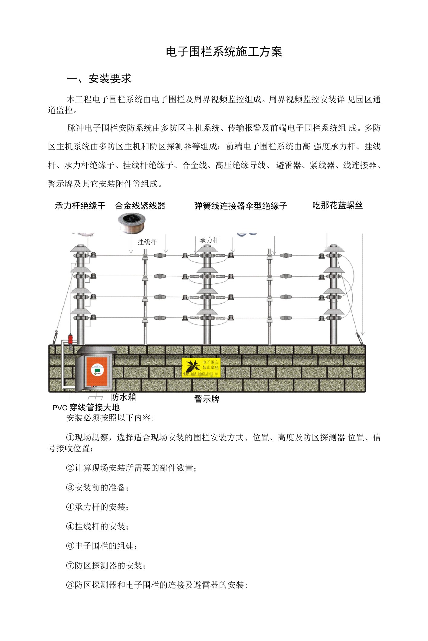 电子围栏系统施工方案