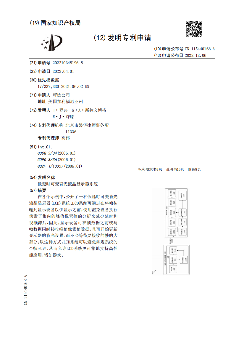 低延时可变背光液晶显示器系统