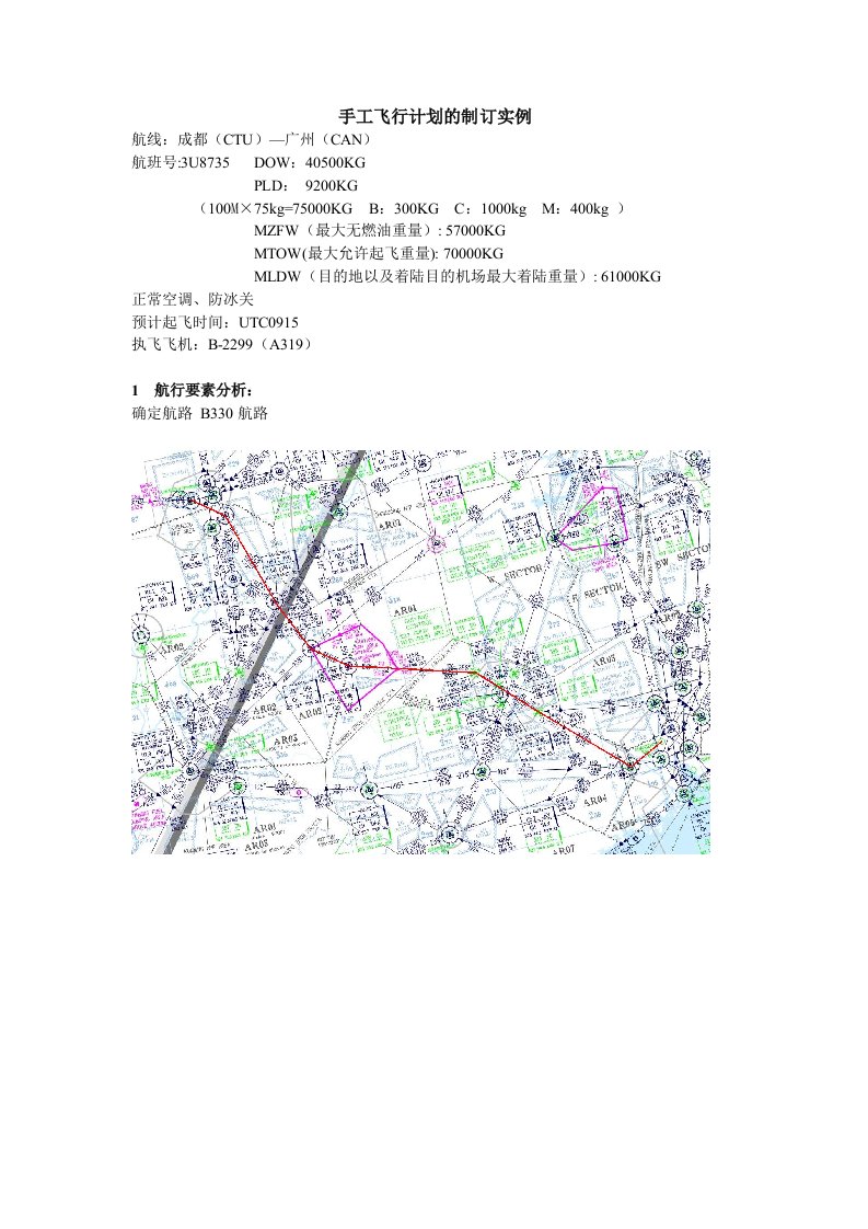 手工飞行计划