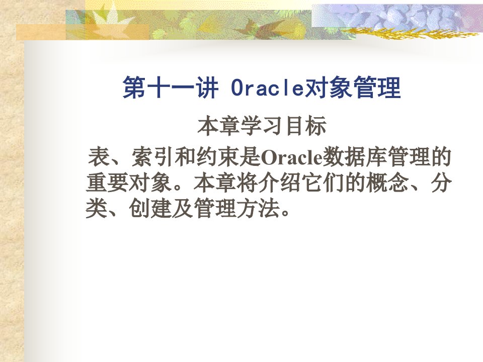 《Oracle对象管理》PPT课件