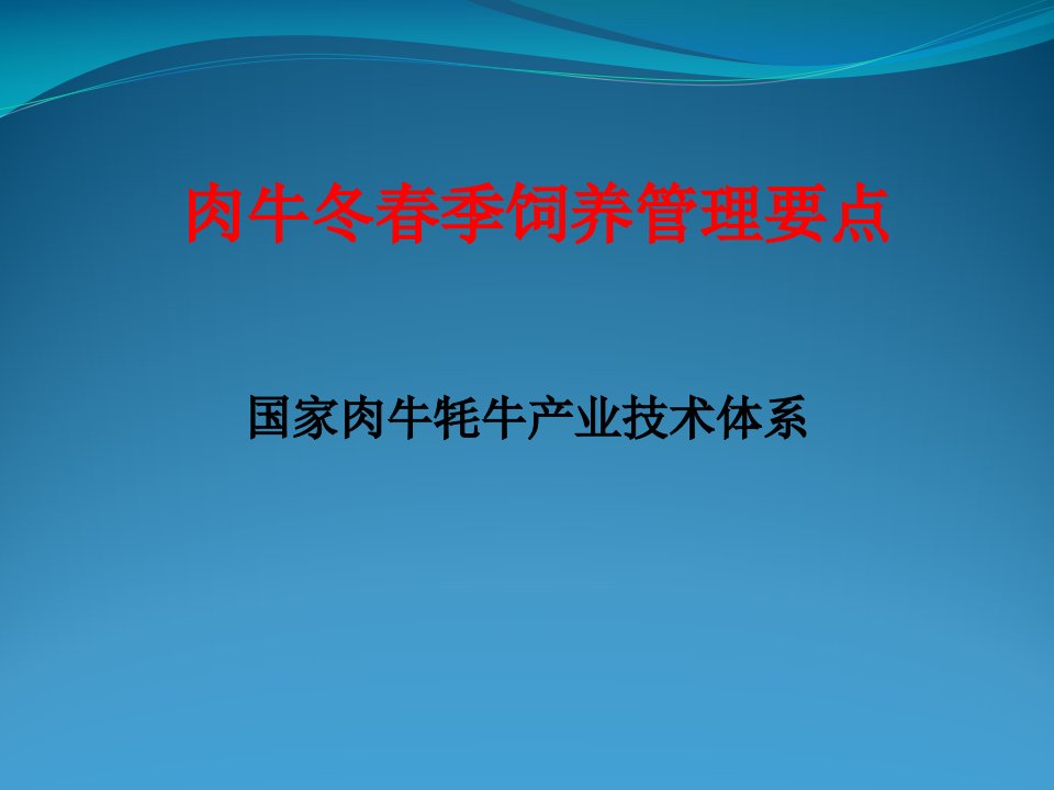 肉牛冬春季饲养管理要点