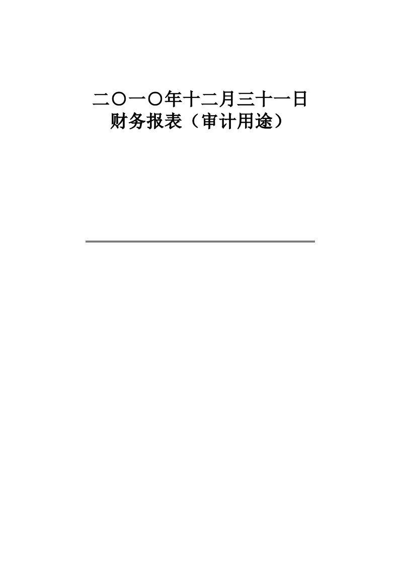 财务报表(审计用途)