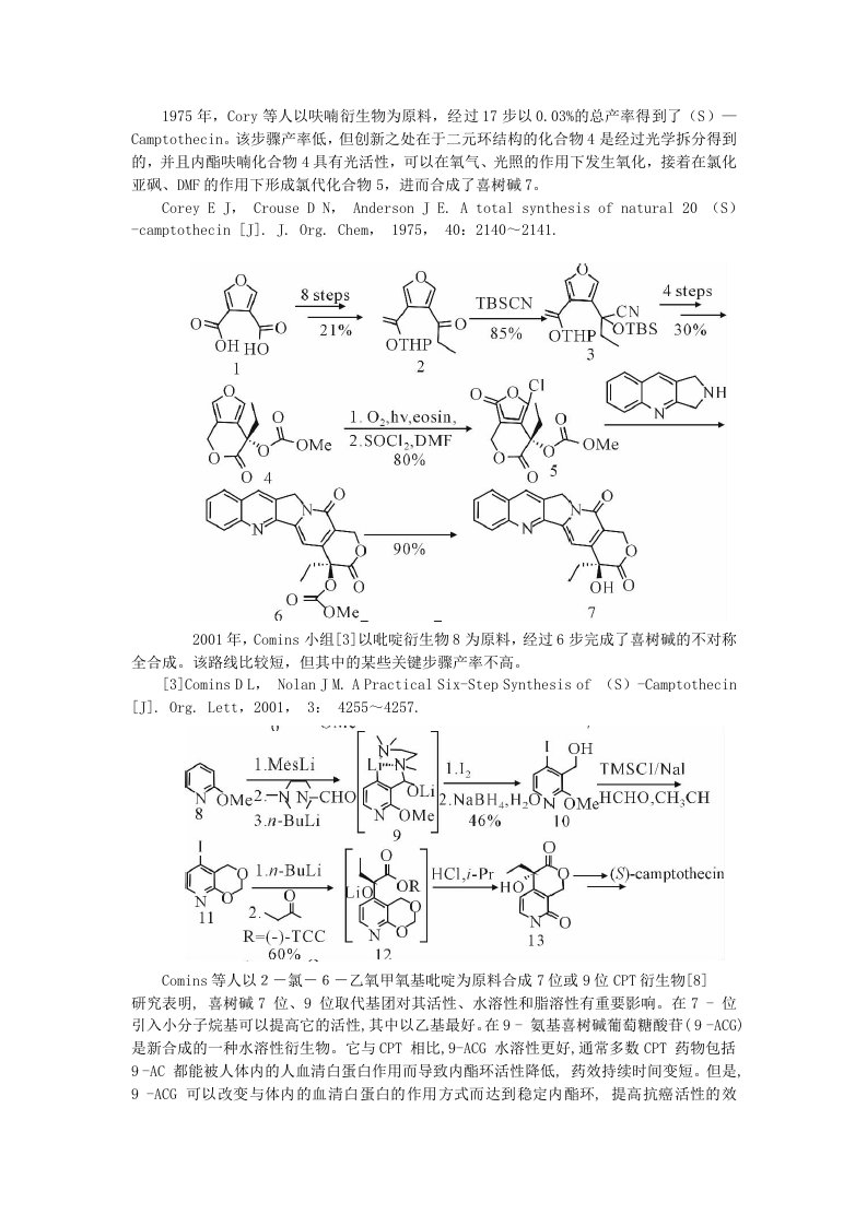 喜树碱合成