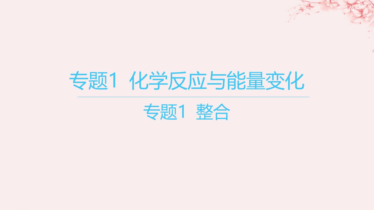 江苏专用2023_2024学年新教材高中化学专题1化学反应与能量变化整合课件苏教版选择性必修1