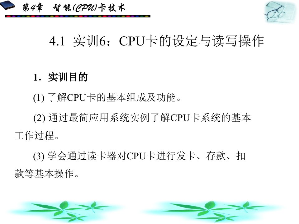 智能cpu卡技术