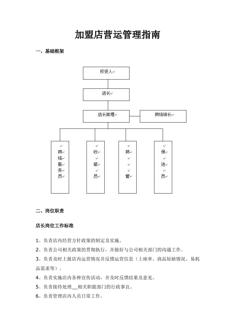 加盟店营运管理指南