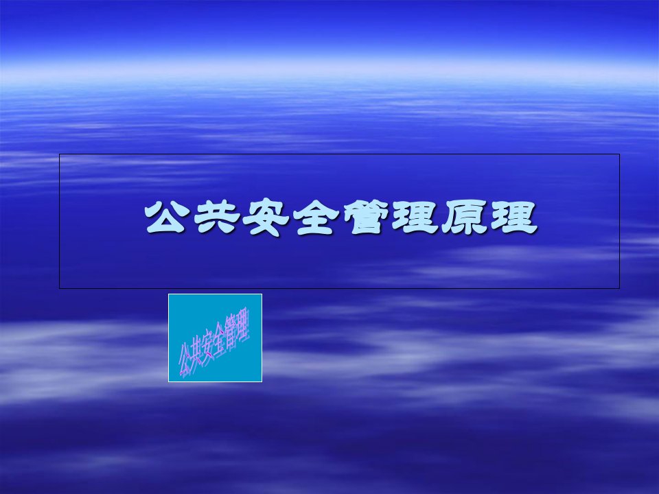 公共安全管理学原理