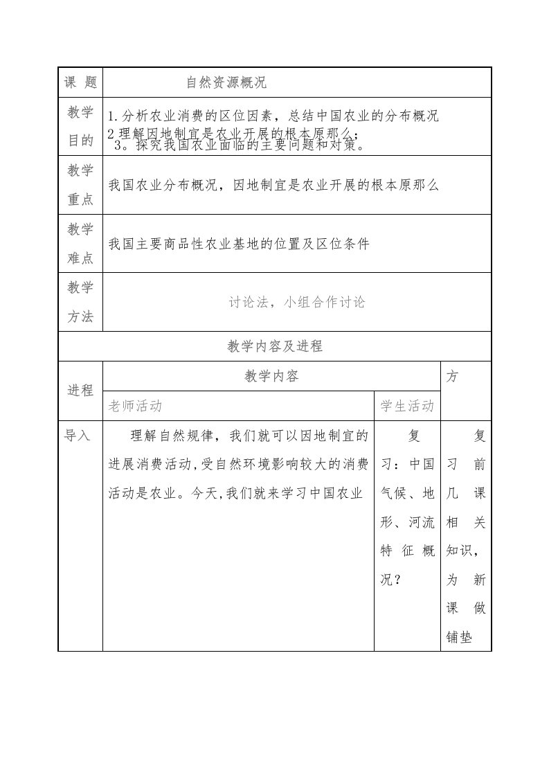 初中二年级地理上册第四章中国的经济发展第二节农业课件