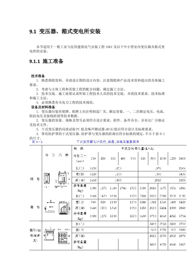 生产管理--变配电设备安装