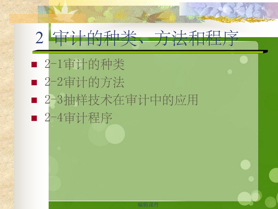 审计的种类、方法和程序(1)