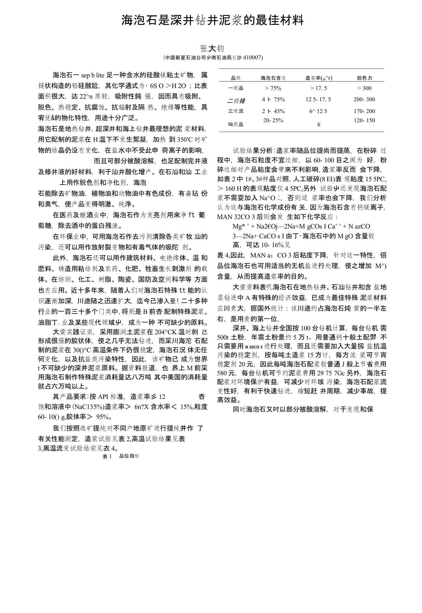 海泡石是深井钻井泥浆的最佳材料