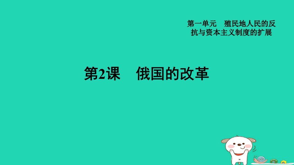 福建省2024九年级历史下册第1单元殖民地人民的反抗与资本主义制度的扩展第2课俄国的改革课件新人教版