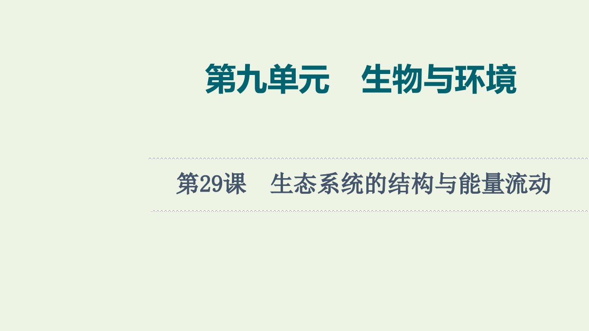 2022版新教材高考生物一轮复习第9单元生物与环境第29课生态系统的结构与能量流动课件新人教版