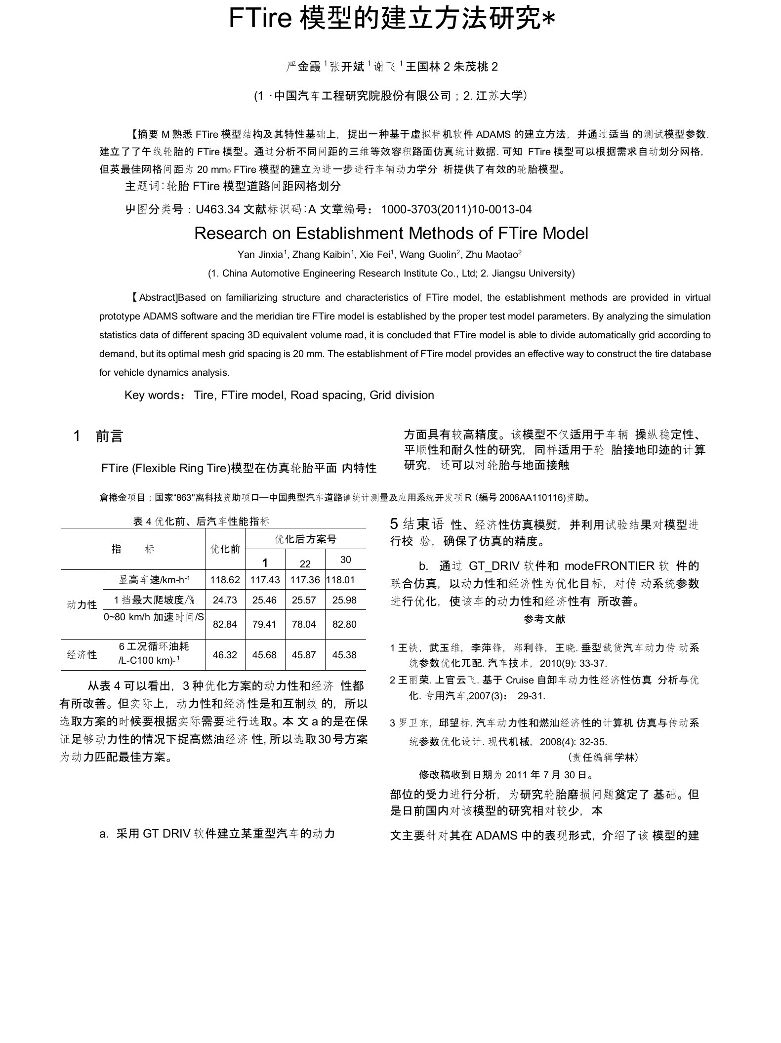 FTire模型的建立方法研究