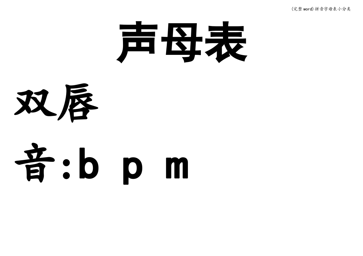 拼音字母表小分类