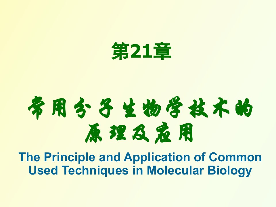 常用分子生物学技术的原理及其应用