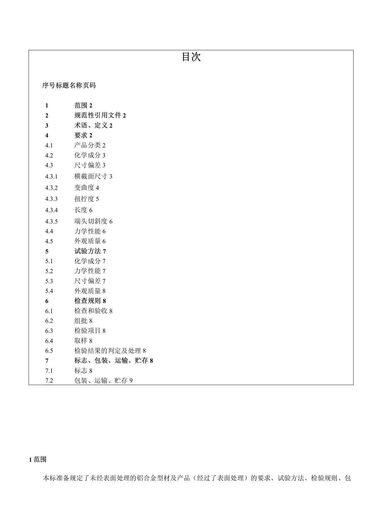 《铝合金型材及产品检验标准》