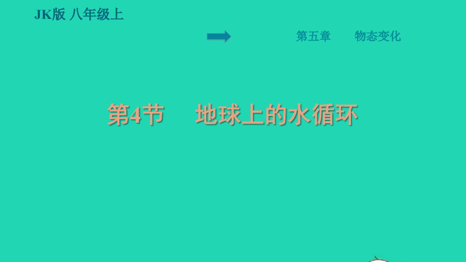 2021秋八年级物理上册第5章物态变化5.4地球上的水循环习题课件新版教科版