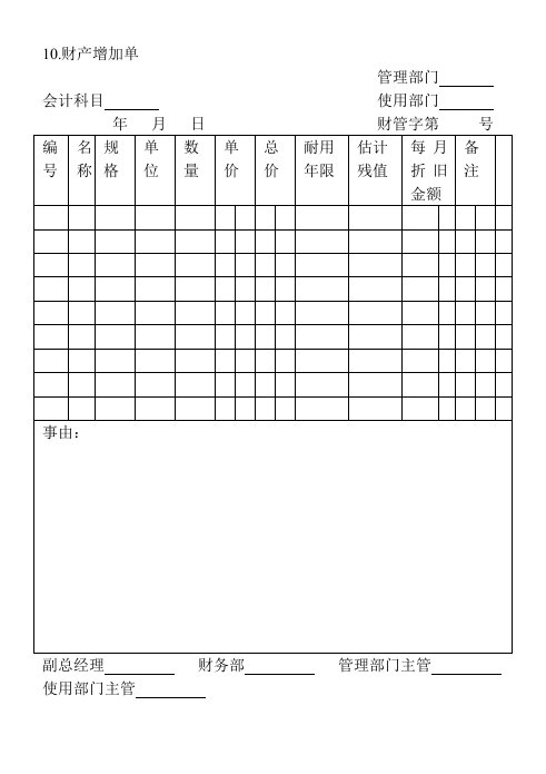 精品文档-10财产增加单