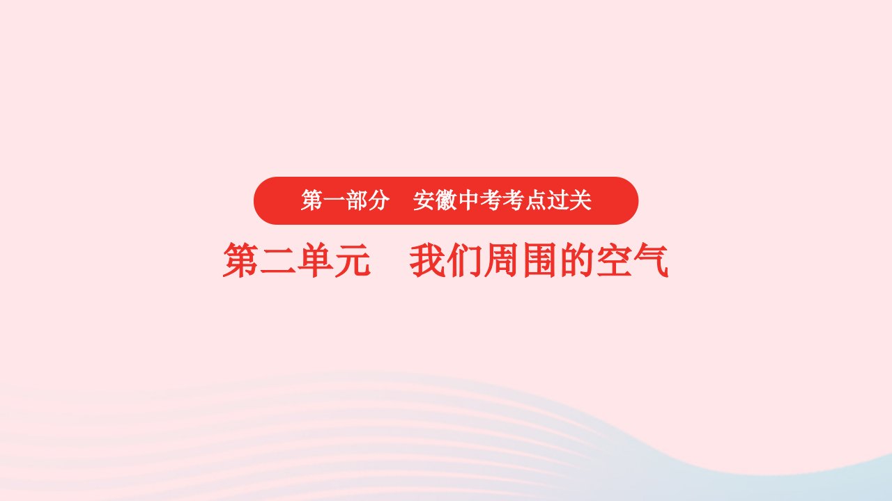 安徽省2023中考化学第一部分中考考点过关第二单元我们周围的空气真题课件