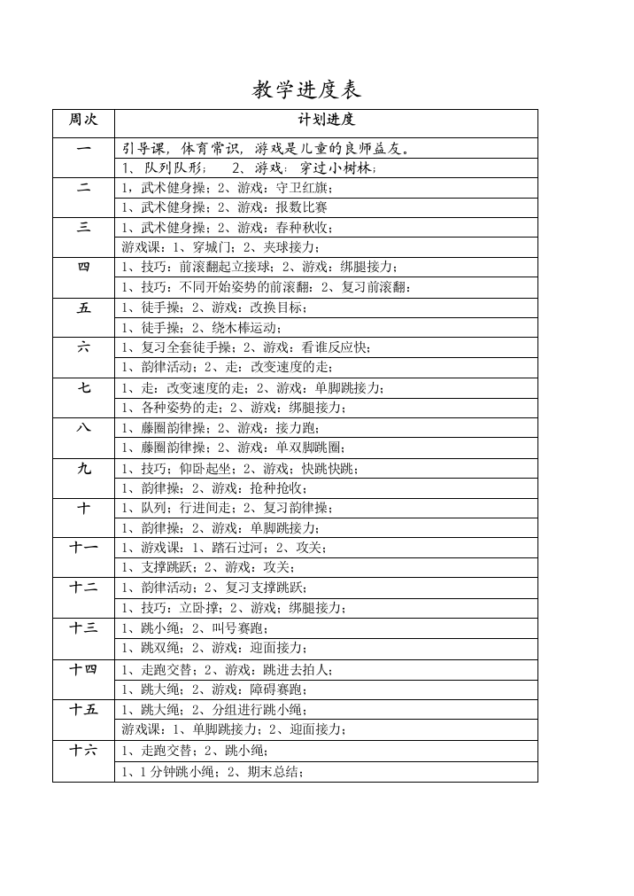 大布乡中心小学中年级体育教案