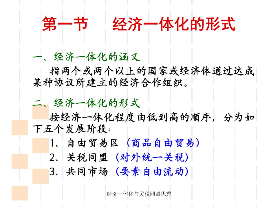 经济一体化与关税同盟优秀课件